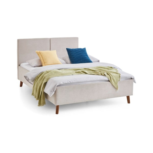 Bež tapecirani bračni krevet s podnicom 140x200 cm Piano – Meise Möbel-image-4