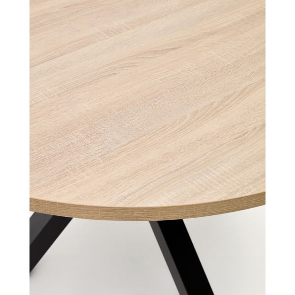 Crni/u prirodnoj boji okrugli blagovaonski stol ø 120 cm Argo – Kave Home-image-4