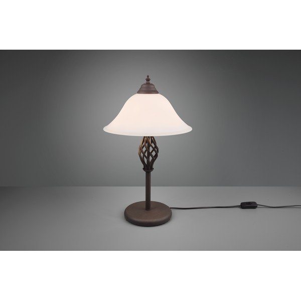 Tamno smeđa stolna lampa sa staklenim sjenilom (visina 50 cm) Rustica – Trio-image-4