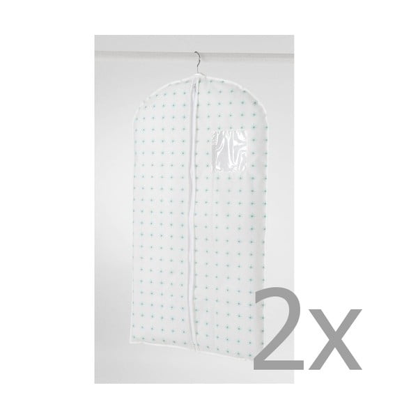 Set od 2 bijele viseće navlake za odjeću Compactor Garment, dužine 100 cm