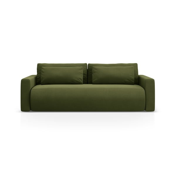 Zelena baršunasti sklopiva/s prostorom za odlaganje sofa 238 cm Belfast – Cosmopolitan Design