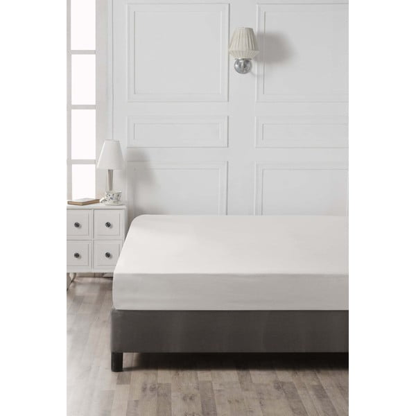 Bijela pamučna plahta s gumom 140x200 cm – Mijolnir-image-2