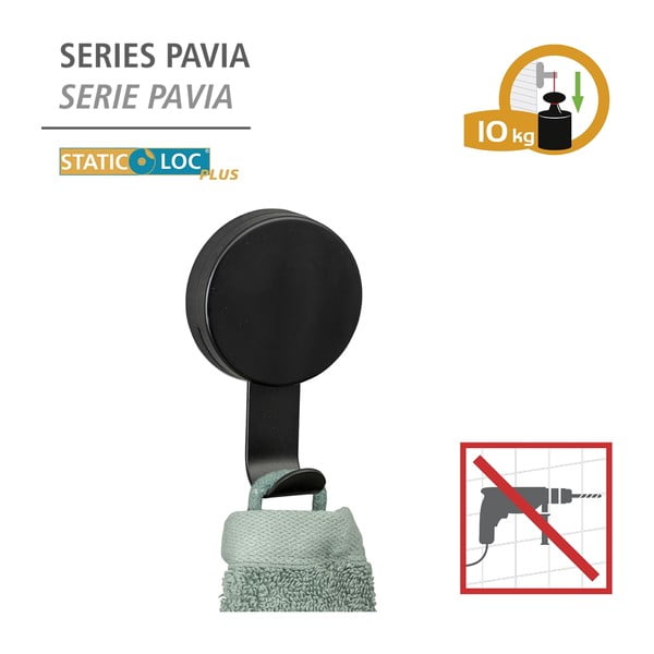 Set od 2 crne kuke za ručnike Wenko Pavia-image-1