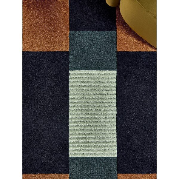 Tamno plavi ručno rađen tepih od recikliranih vlakna 160x230 cm Franka – MADE-image-4