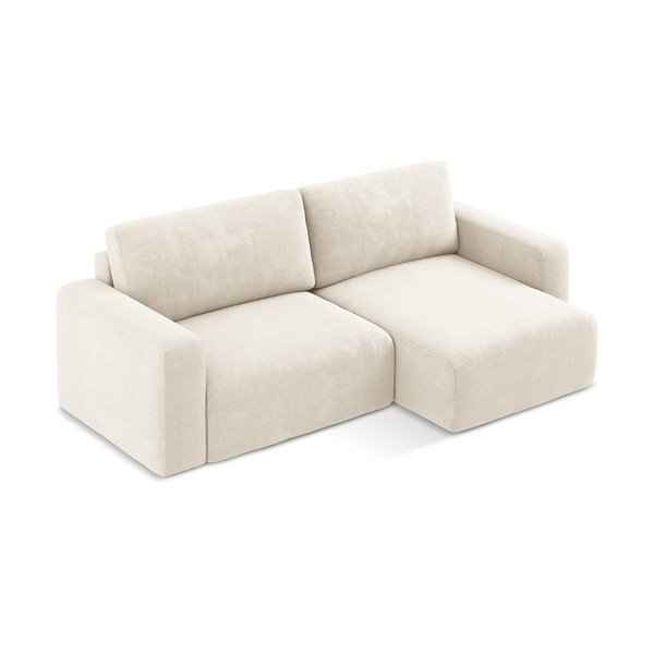 Krem sklopiva/s prostorom za odlaganje kutna garnitura od šenila (s desnim kutom/s ležaljkom) Kona – Makamii-image-3