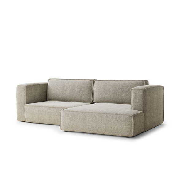 Bež sklopiva/s prostorom za odlaganje kutna garnitura od šenila (s desnim kutom/s ležaljkom) Velto – Maison de Rêve