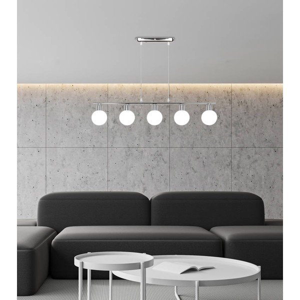 Visilica u srebrnoj boji sa staklenim sjenilom 10x82 cm Oden - Candellux Lighting-image-1