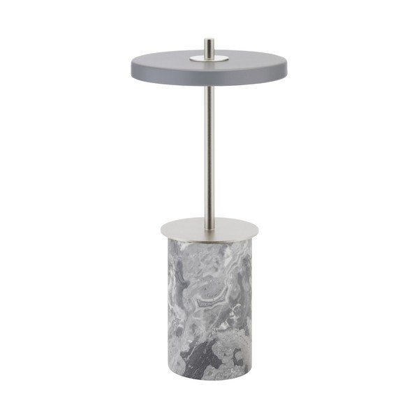 Siva mramorna LED stolna lampa s mogućnosti zatamnjivanja s metalnim sjenilom (visina 25,5 cm) Asteria Move Mini – UMAGE