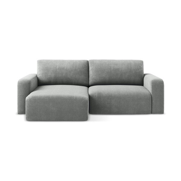 Siva sklopiva/s prostorom za odlaganje kutna garnitura od šenila (s lijevim kutom/s ležaljkom) Kona – Makamii