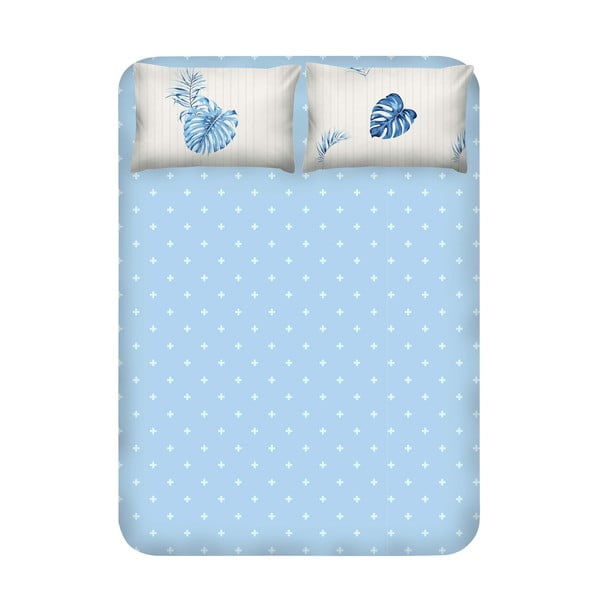 Set posteljine i 2 jastučnice EnLora Home Terezie Blue, 240 x 260 cm