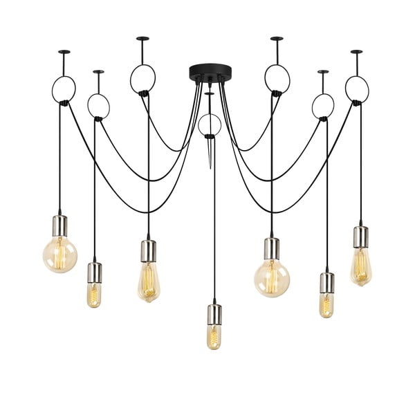 Crni viseći luster za 7 žarulja Opviq Sirin-image-2