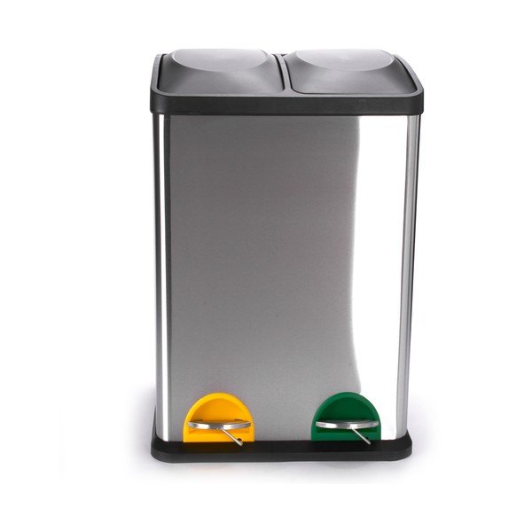 Željezna kanta za smeće 2x20 l za odvojeni otpad/s pedalom u mat srebrnoj boji   Tri Selectif – MSV-image-2