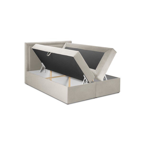 Bež bračni krevet od baršuna Mazzini Kreveti Yucca, 180 x 200 cm-image-4