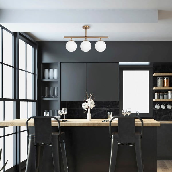 Stropna svjetiljka u brončanoj boji sa staklenim sjenilom ø 15 cm Atmaca – Opviq lights-image-1