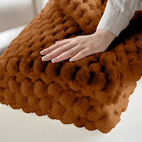 Svjetlo smeđa deka od mikropliša 220x240 cm Frosty – douceur d'intérieur-image-2