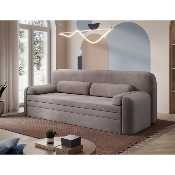 Smeđa sklopiva/s prostorom za odlaganje sofa od samta 236 cm Elioss – ELTAP-image-3