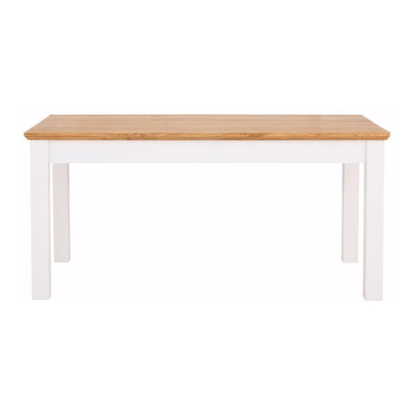 Bijeli stol za blagovanje od punog borovog drveta s ladicom Støraa Suzie-image-2