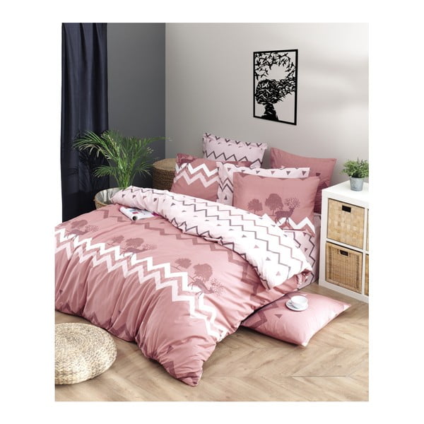 Mijolnir Bree Dusty Rose pamučna posteljina s posteljinom, 160 x 220 cm