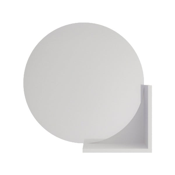 Zidno ogledalo s bijelom policom Skandica Lucija, ø 60 cm