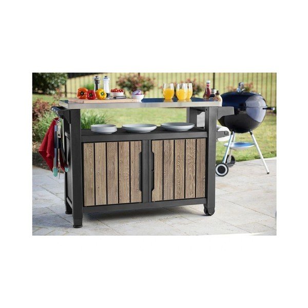 Plastični pomoćni stol za roštilj 134x52 cm Deco Unity XL – Keter-image-1