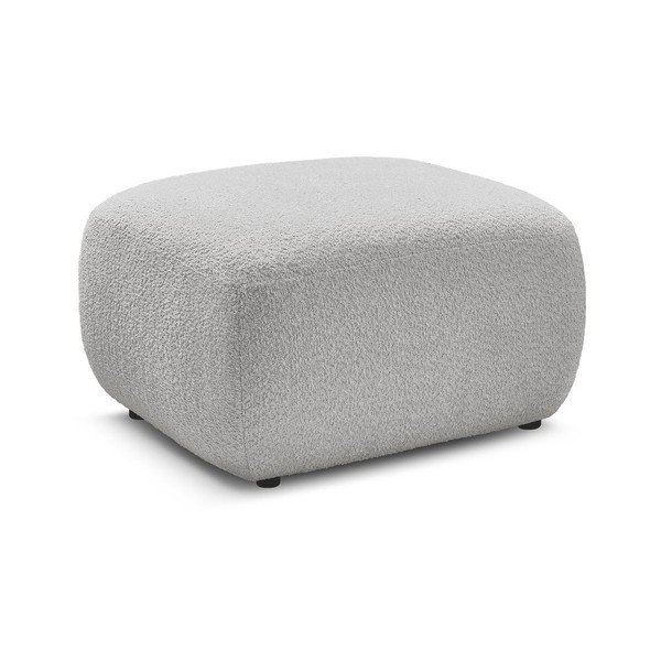 Svijetlo sivi tabure od bouclé tkanine Montaigne – Bobochic Paris-image-2