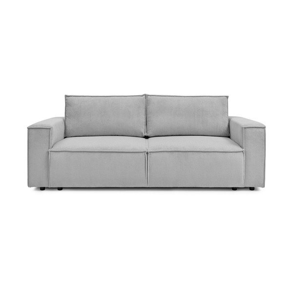 Svijetlo siva sklopiva sofa od samta 245 cm Nihad – Bobochic Paris