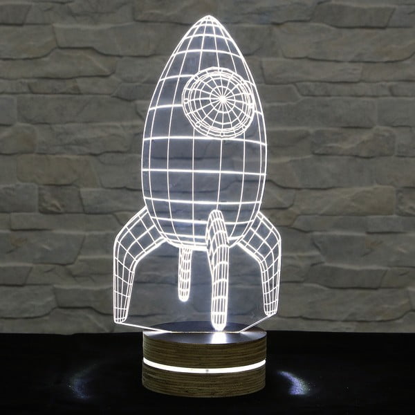 3D Rocket stolna lampa