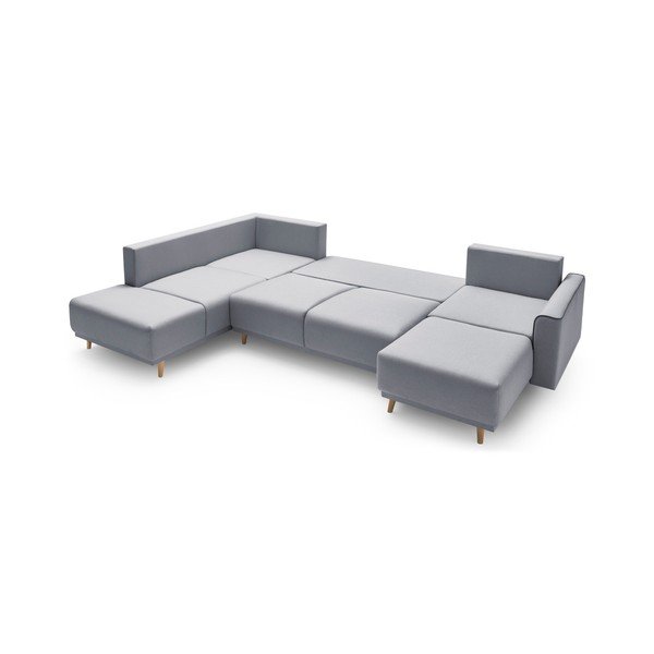 Sivi kauč na razvlačenje za "U" Bobochic Paris Panoramique XXL Pier, desni kut-image-4