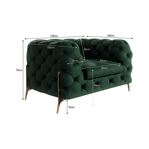 Tamno zelena baršunasti fotelja Chelsea Bis – Ropez-image-4