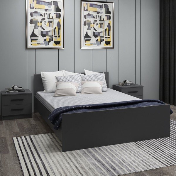 Antracitno sivi bračni krevet 160x200 cm Kale – Kalune Design-image-4