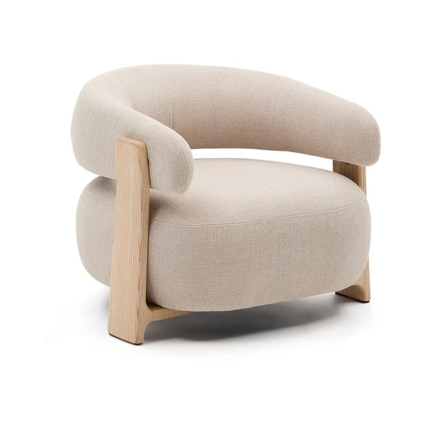 Bež fotelja od šenila Granite – Kave Home