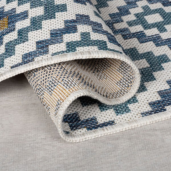 Žuti /plavi unutarnji i vanjski tepih 120x170 cm Zia Trellis – Flair Rugs-image-2