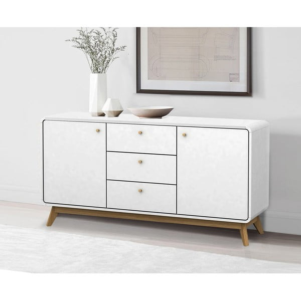 Bijela niska komoda 140x75 cm Caitlin – Støraa-image-1