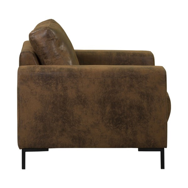 Smeđa fotelja od imitacije kože Lofty Lilly – Miuform-image-3