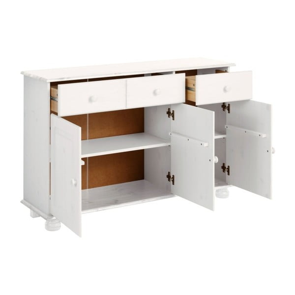 Bijela niska komoda od masivnog bora 116x76 cm Ella – Støraa-image-2