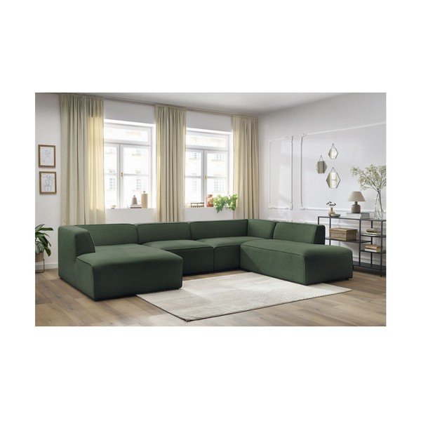 Zelena kutna garnitura (s desnim kutom/u obliku slova "U") Megeve – Bobochic Paris-image-1