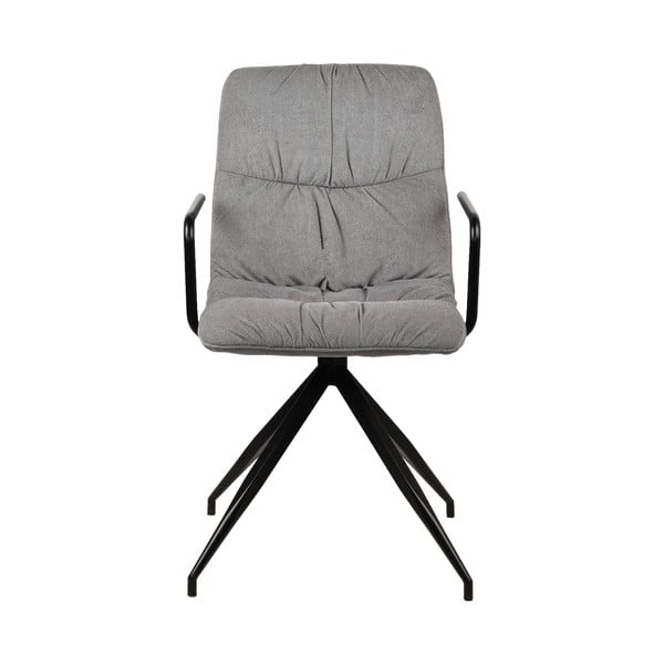 Siva stolica za blagovanje s naslonima za ruke LABEL51 Spike