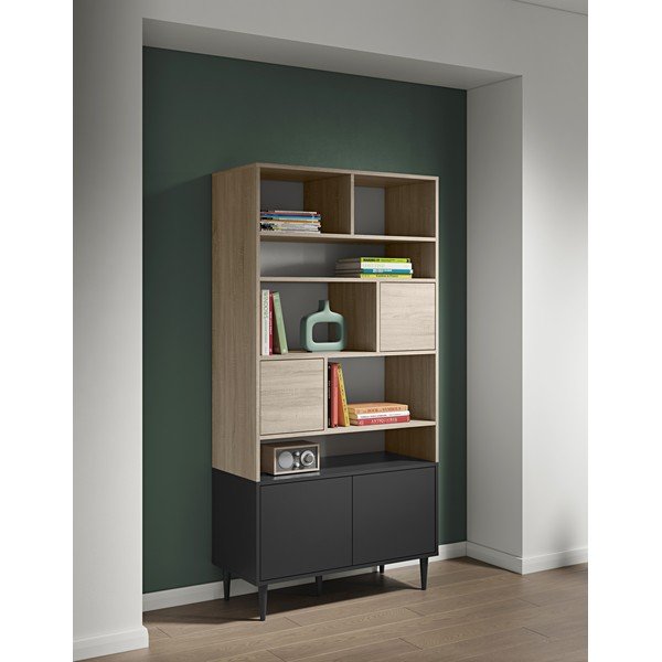 Crni regal u dekoru hrasta 90x180 cm Horizon - TemaHome -image-1