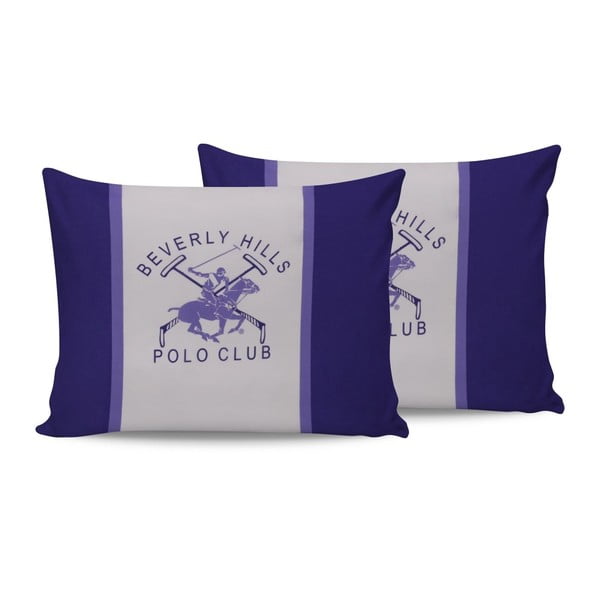 Set od 2 pamučne navlake za jastuke Polo Club Purple, 50 x 70 cm