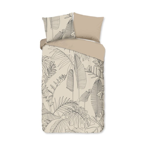 Bež pamučna posteljina za krevet za jednu osobu/za produženi krevet 140x220 cm Sym – Good Morning