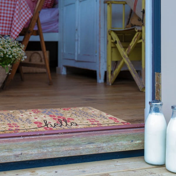 Otirač od kokosovih vlakana 40x120 cm Hello Scribbly Floral – Artsy Doormats-image-3