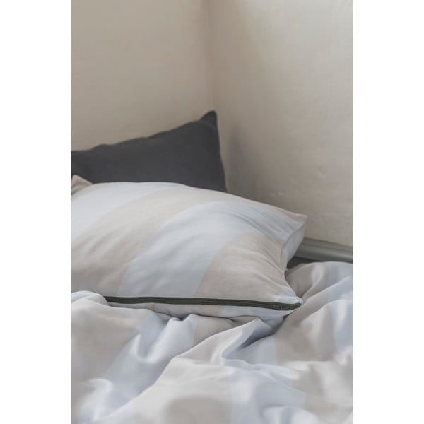 Svijetlo siva/bež posteljina za krevet za jednu osobu od pamučnog satena 140x200 cm Diagonal – Mette Ditmer Denmark-image-2