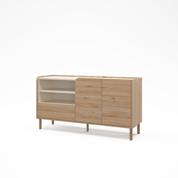 Komoda u dekoru hrasta u prirodnoj boji 141x75,5x44 cm Monza – Marckeric-image-4