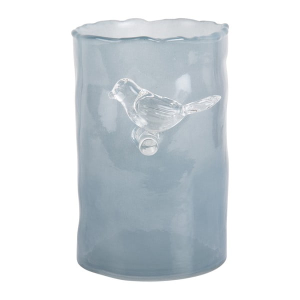 Plava staklena vaza (visina 15 cm) Bird On Branch – PT LIVING