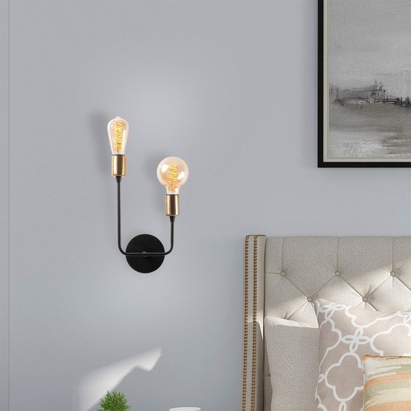 Crna zidna lampa Dolma – Opviq lights-image-1
