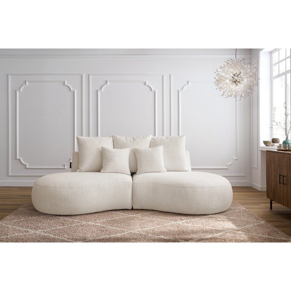 Bijela sofa od bouclé tkanine 260 cm Saint-Germain – Bobochic Paris-image-1