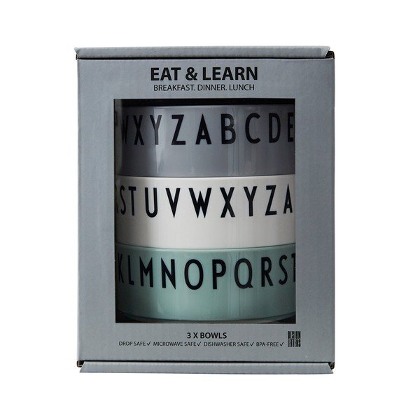 Set 3 dječje zdjelice Design Letters Breakfast. Dinner. Lunch.-image-2