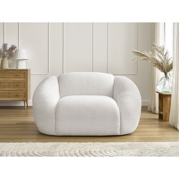 Bijela fotelja od bouclé tkanine Tina – Bobochic Paris-image-3