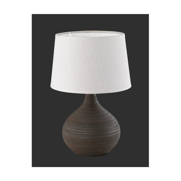 Tamnosmeđa stolna svjetiljka od keramike i tkanine Reality Martin, visina 29 cm-image-4