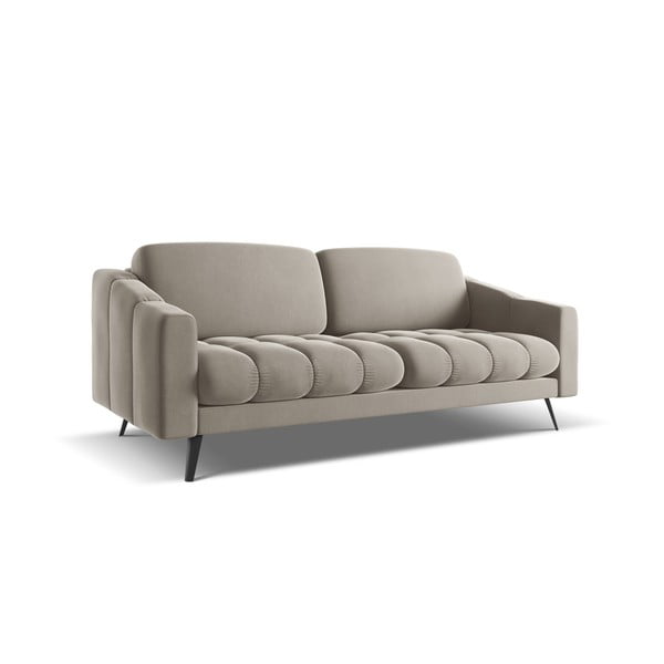 Bež baršunasti sofa 202 cm Nalu – Makamii-image-2